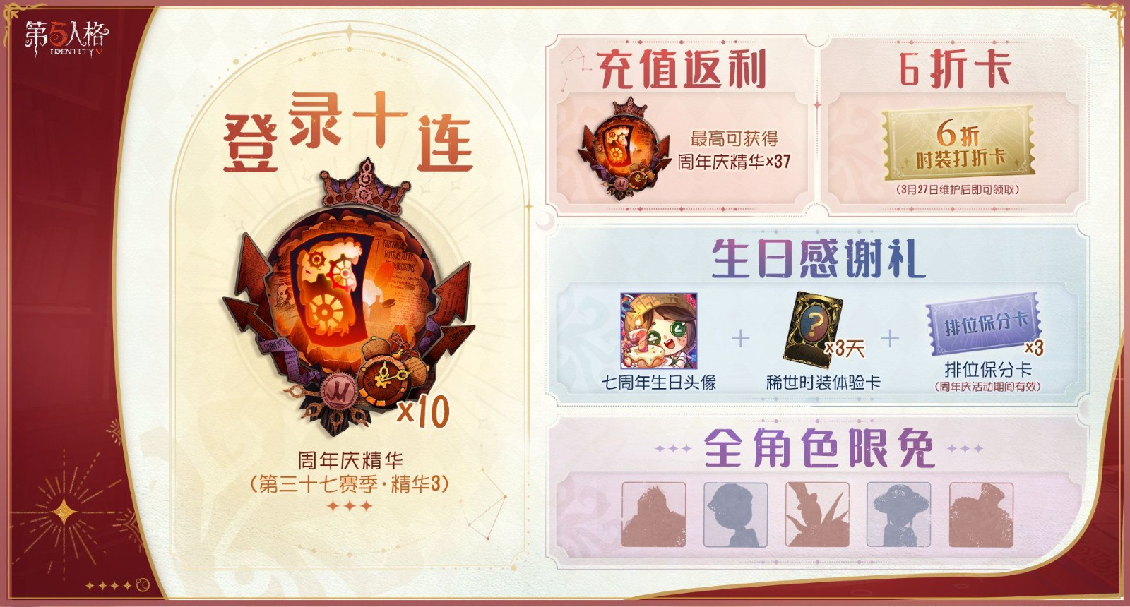 《第五人格》七周年慶盛典活動持續進行，歡樂不斷